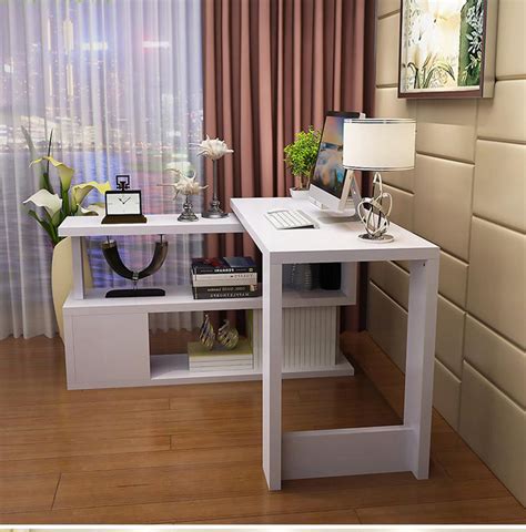 旋转电脑桌转角一体家用办公桌子写字台组合书架书柜简约简易书桌-阿里巴巴
