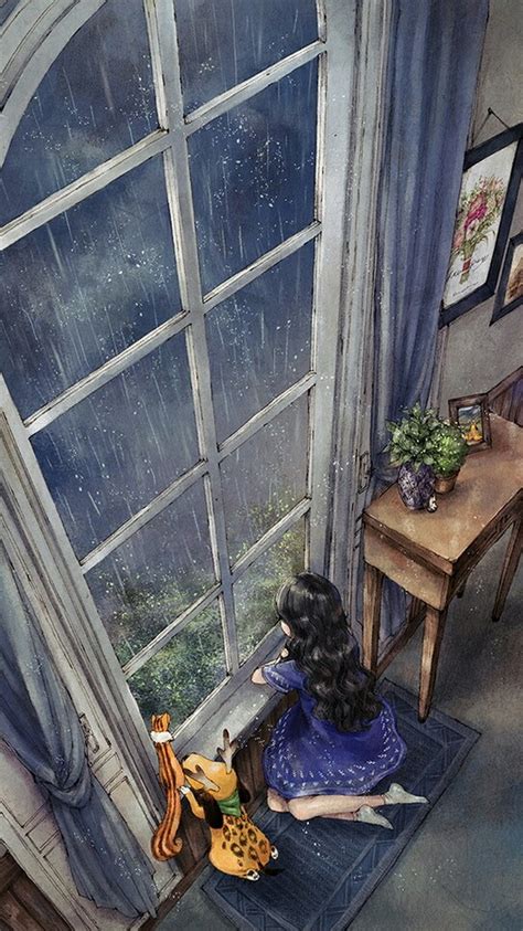 窗外雨景 - 堆糖，美图壁纸兴趣社区
