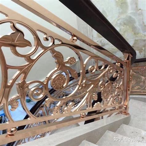 圆弧形楼梯扶手 欧式酒店别墅实心铝合金护栏安装 - 知乎