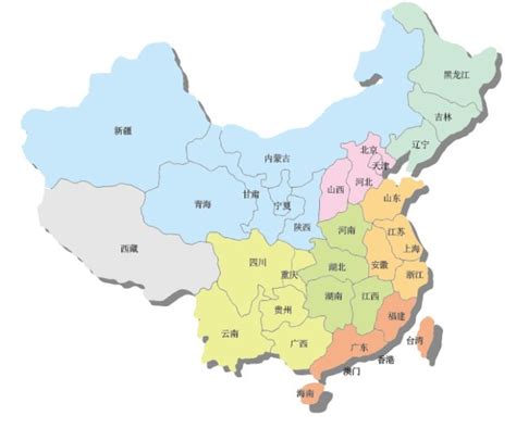 中国省份分布图图片