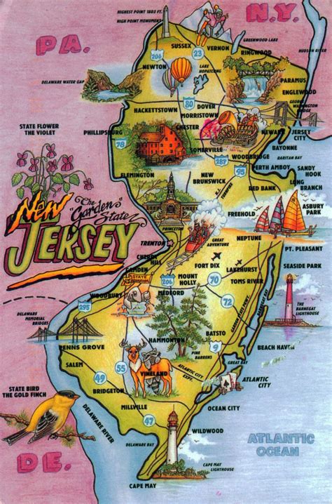 Large administrative map of New Jersey state with major cities | Vidiani.com | Maps of all ...
