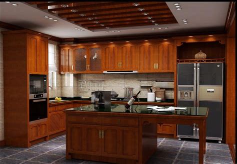 新中式风格厨房橱柜设计_装修图片-保障网装修效果图