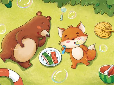 熊和狐狸结婚了|插画|儿童插画|小妥儿 - 原创作品 - 站酷 (ZCOOL)