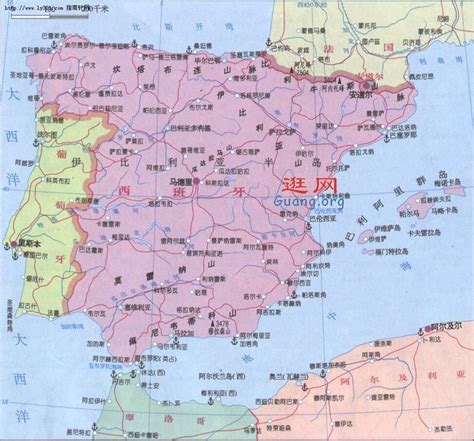西班牙葡萄牙地图位置,葡萄牙与位置,葡萄牙地形图_大山谷图库