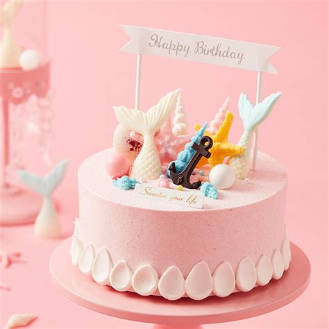 美人鱼生日蛋糕图片