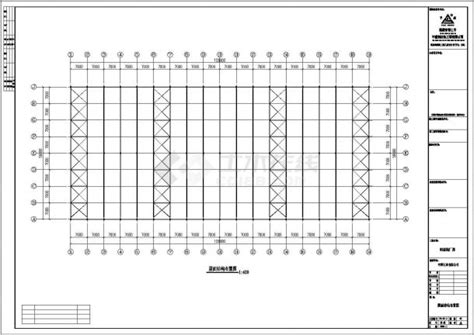 宁波市某二手汽车市场单层钢结构厂房建筑设计CAD图纸（126x56米）_工业厂房_土木在线