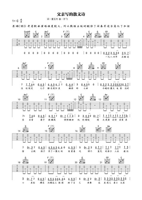 李健父亲写的散文诗吉他谱GTP格式免费下载_曲谱在线播放 - 精品吉他谱 - WWW.JPTAB.COM