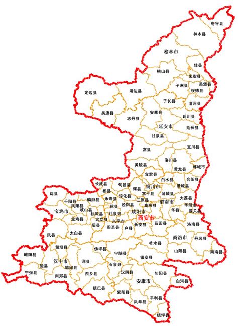 最新版陕西省行政区划图，陕西县级市仅6个，延安榆林面积广大_平台