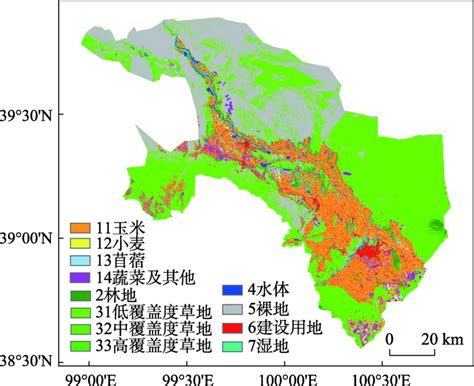 黑河流域植被类型分布模拟分析