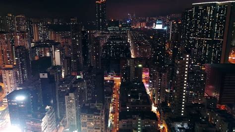 无人机拍摄的香港九龙城夜景—高清视频下载、购买_视觉中国视频素材中心