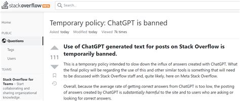 Stack Overflow 宣布临时规则：禁止 ChatGPT | HeapDump性能社区