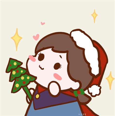 圣诞女生头像手绘温柔