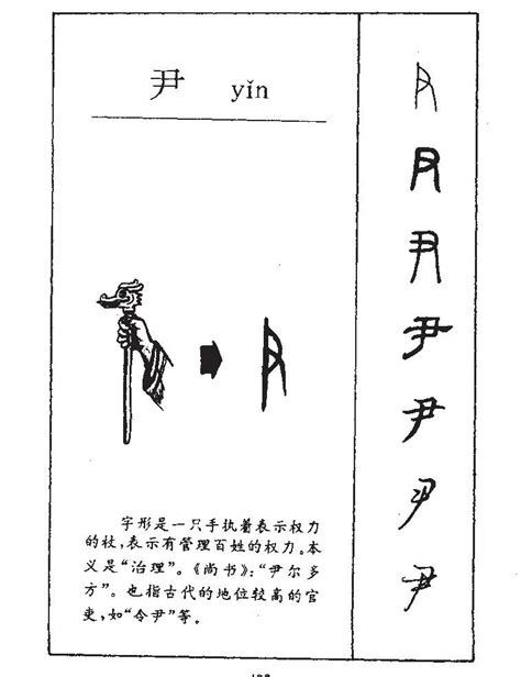 甲骨文尹字怎么写,尹字的小篆,所有的甲骨文的图片_大山谷图库