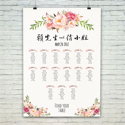 席卡摆放顺序图图片