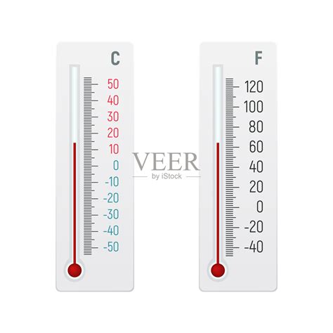 酒精温度计用摄氏度和华氏度。插画图片素材_ID:310869221-Veer图库