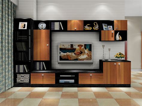 满墙电视柜,木工电视柜款图片,木工打电视柜造型图_大山谷图库