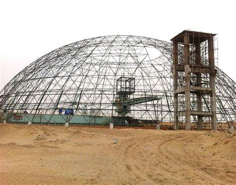 库尔勒水泥厂均化库罩棚网架工程-徐州联正钢结构工程有限公司