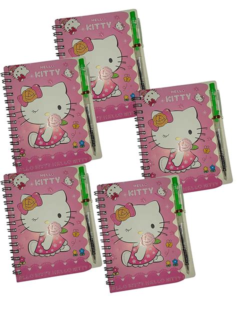 Set of 5 Small Hello Kittyl Diary/Hello Kitty Diary with Pen for Gift ...