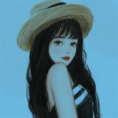 温柔清纯蓝色女生头像