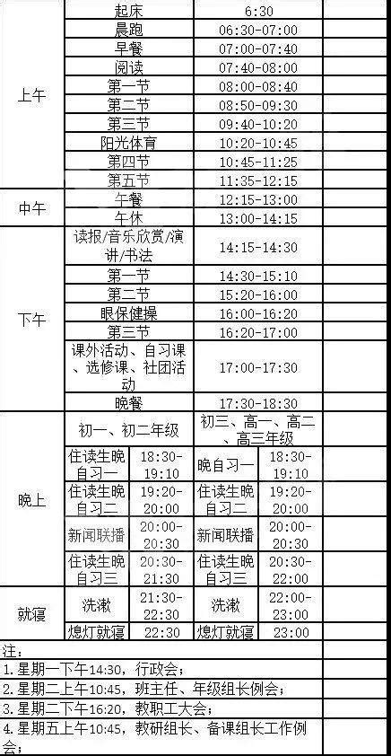 连云港高级中学2020-2021第一学期夏季作息时间表 - 教学常规 - 连云港高级中学