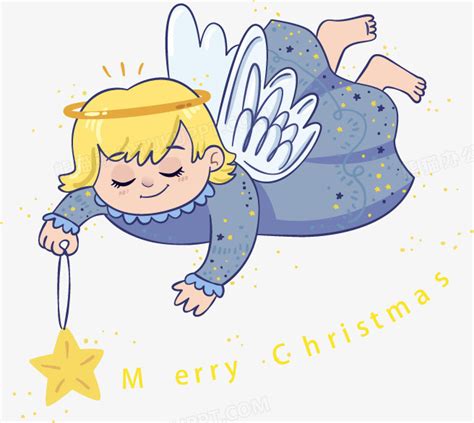 矢量卡通圣诞祝福小天使PNG图片素材下载_矢量PNG_熊猫办公