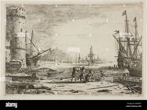 Harbor with a Large Tower - c. 1641 - Claude Lorrain French, 1600-1682 ...