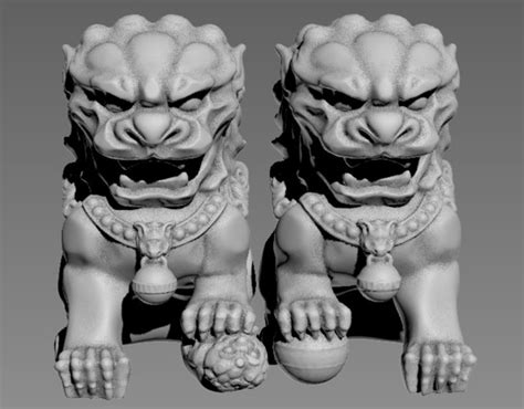 石狮3D打印模型_石狮3D打印模型stl下载_动物3D打印模型-Enjoying3D打印模型网