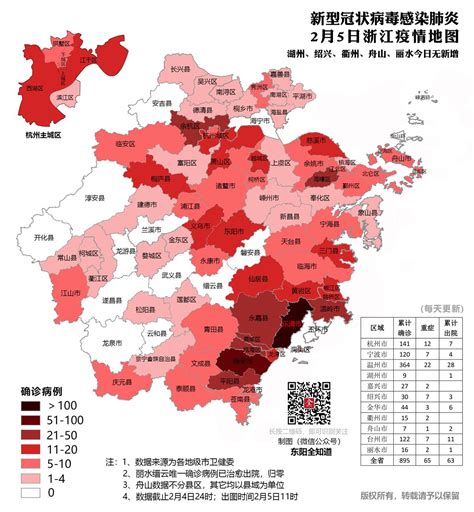 2月5日浙江省疫情最新消息，各市新型冠状病毒感染肺炎确诊数据-东阳全知道