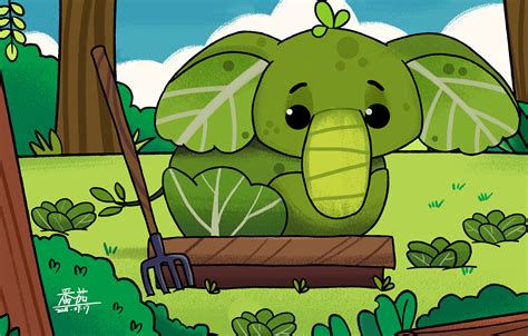 卡通蔬菜大象|插画|儿童插画|番茄和草莓 - 原创作品 - 站酷 (ZCOOL)