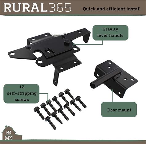 Buy Rural365 Heavy Duty Self Locking Latch, Black Gravity Gate Latch ...