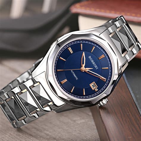 罗西尼(ROSSINI)手表启迪系列钨钢表带商务男士机械腕表6443W05B_罗西尼