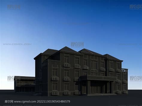 坡顶派出所,公安局+宿舍楼3D模型_其他建筑模型下载-摩尔网CGMOL