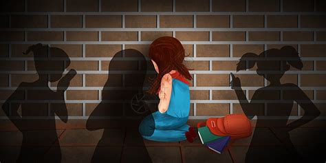 被校园暴力的女生插画图片下载-正版图片401772023-摄图网