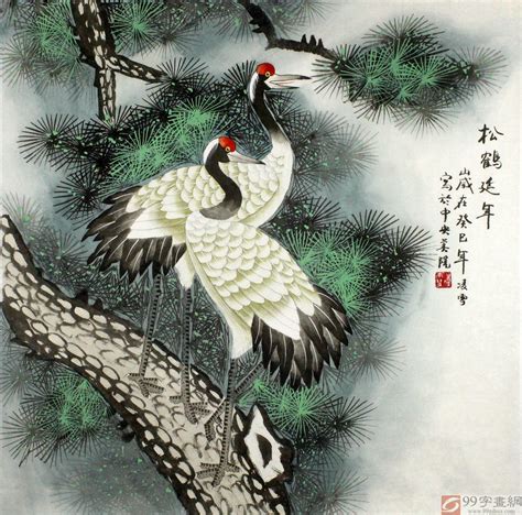 松鹤图图片