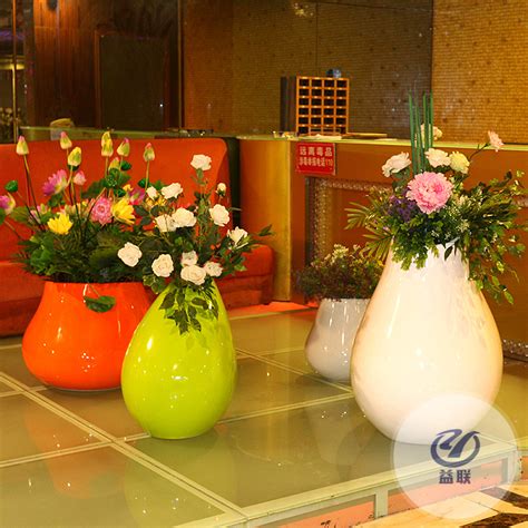 商场玻璃钢花盆户外落地花钵酒店装饰花盆组合园林景观种植大花瓶-阿里巴巴
