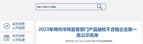 山西省朔州市市场监管局公示2023年产品抽检不合格企业第一批名单-中国质量新闻网