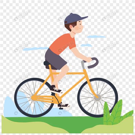 骑自行车的男孩元素素材下载-正版素材401507348-摄图网