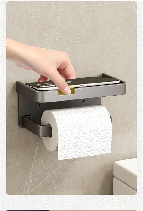 卡萨诗 卫生间纸巾盒厕纸架 多功能纸巾架 手机架 免打孔多色可选-阿里巴巴
