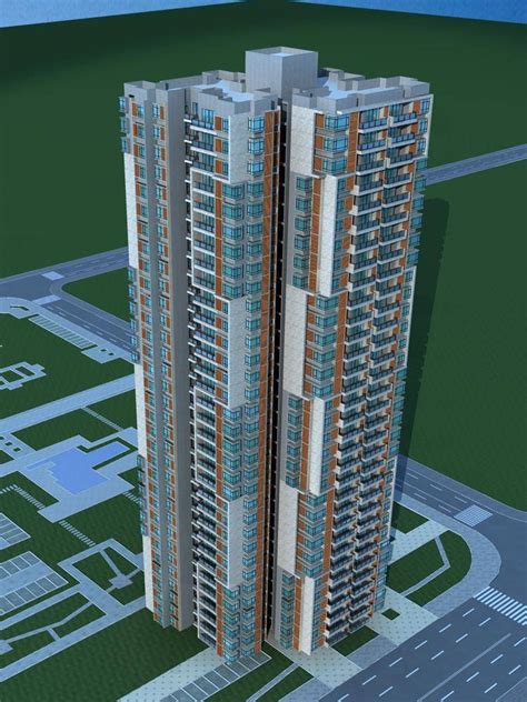 小高层塔式住宅小区楼效果图3dmax素材免费下载_红动中国