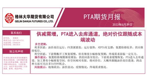 PTA期货月报：供减需增，PTA进入去库通道，绝对价位跟随成本端波动