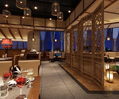 简洁、大气中式餐厅装修设计案例效果图_岚禾装饰设计