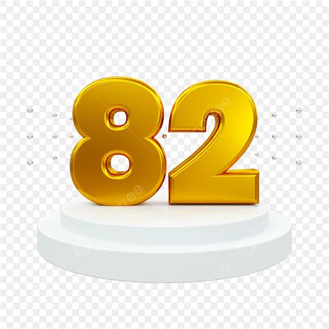3d Numbers 82 In A Circle On Transparent Background, 82, Number, Symbol ...