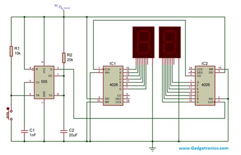 4026 Manual Digital Counter Circuit Diagram