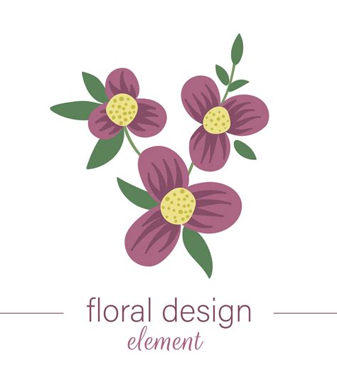 Vector floral vertical decorative element. Flat trendy illustration ...