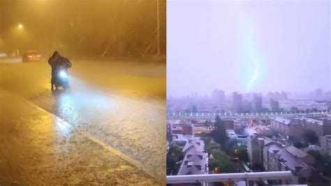 实拍上海暴雨“袭城”：大雨随狂风倾盆而下 耀眼雷电瞬间照亮全城_腾讯视频