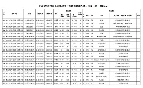 江岸区参与2021年武汉市事业单位公开招聘拟聘用人员名单（第一批）公示-公示公告-区教育局