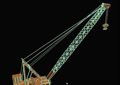 建筑 屋面 动臂塔吊 屋面吊 建筑模型 高层 施工模型 钢结构模型-CG模型网（cgmodel)-让设计更有价值!
