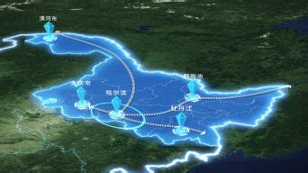 黑龙江哈尔滨辐射全国地图_AE模板下载(编号:4773982)_AE模板_VJ师网 www.vjshi.com