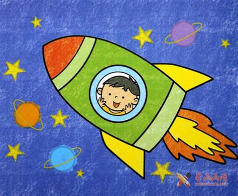 彩色宇宙飞船简笔画画法图片步骤🎬小小画家