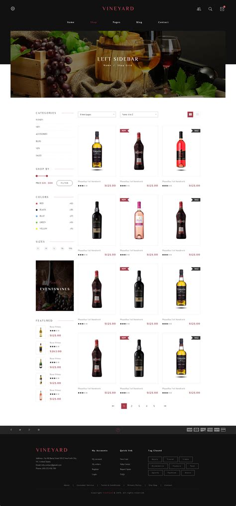 响应葡萄酒电商HTML5模板_大气漂亮红酒商城框架HTML源码 - Vineyard
